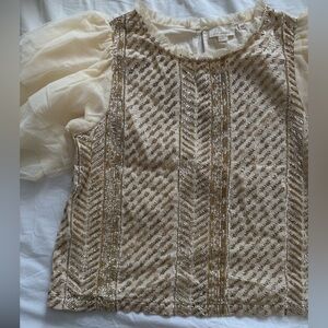 Elegant Gold and Cream Blouse